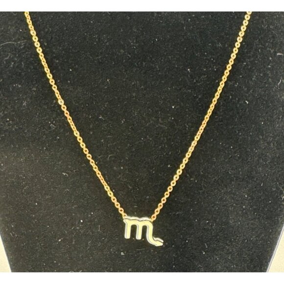Gold Scorpio Zodiac Pendant Necklace Adjustable Chain Jewelry Gift 18 Inches - Picture 1 of 3